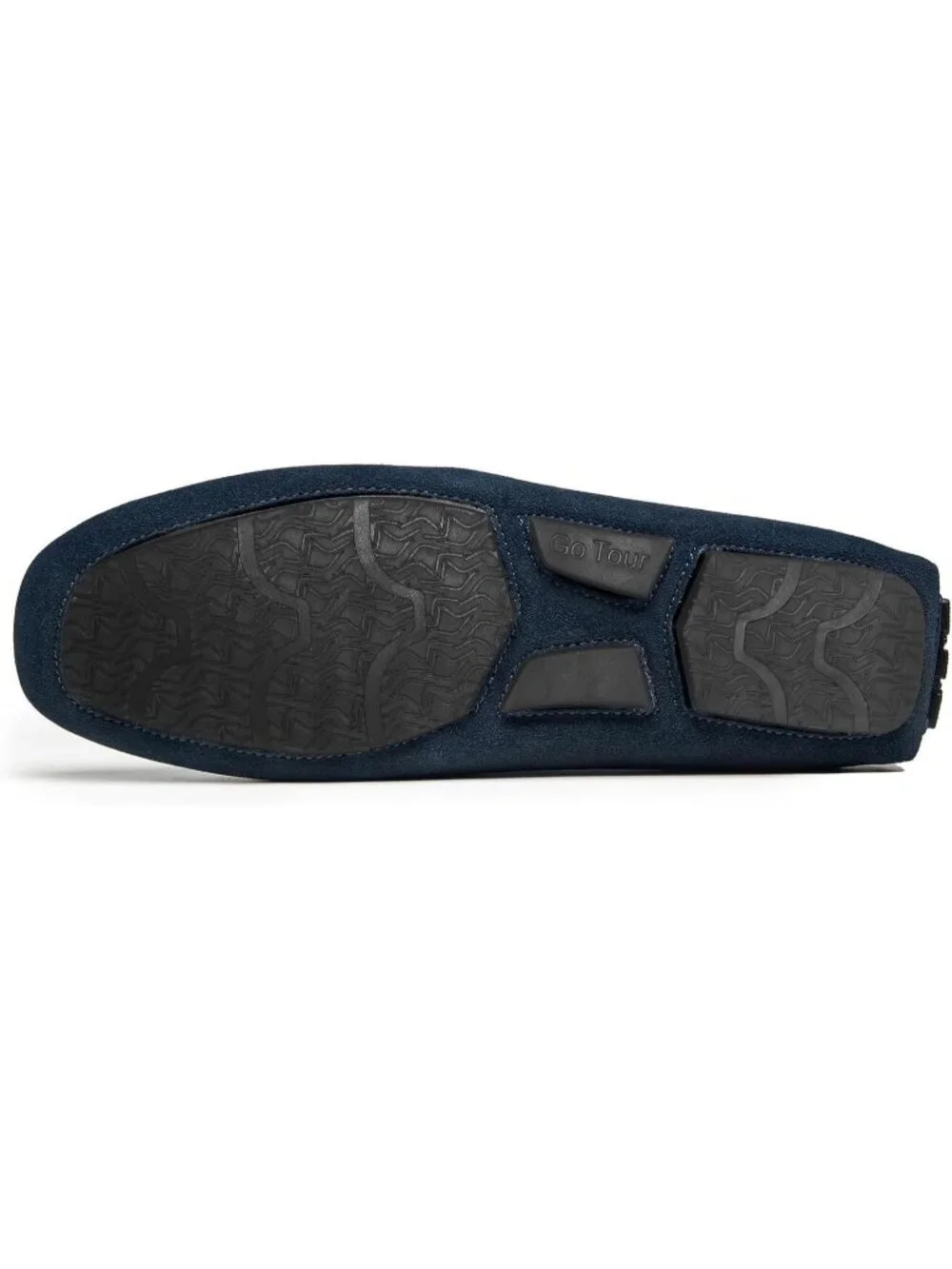 Go Tour Men's Dark Blue Suede Leather Loafers Slip On Flats Comfortable Shoes